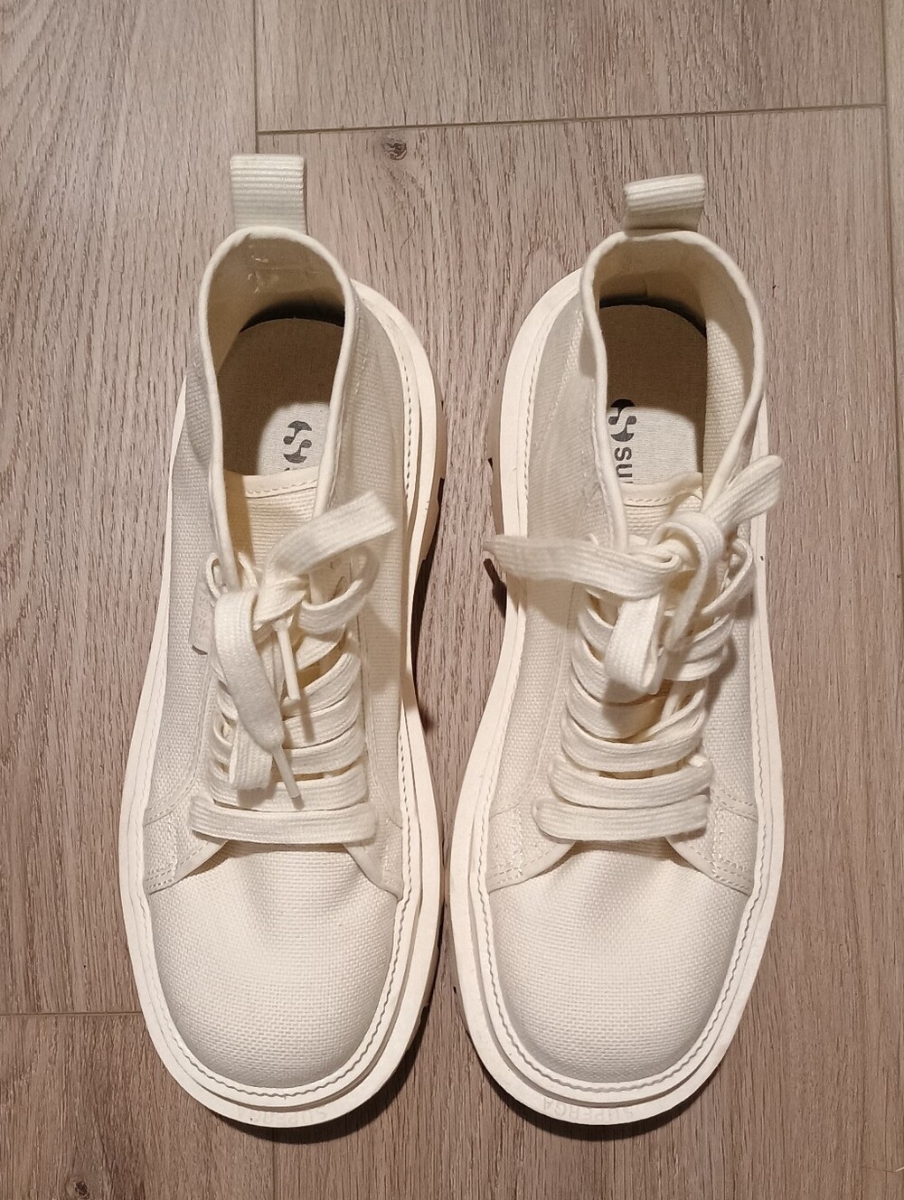 Superga Alpina Apex Mid Boots Chunky Sole Total Beige Natural Size 8 Womens